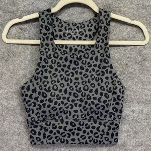 All Fenix Women’s Activewear Top High Neck Keyhole Back Leopard Print Sz Small